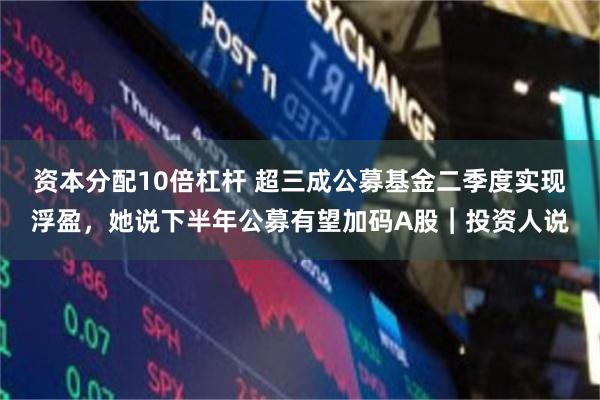 资本分配10倍杠杆 超三成公募基金二季度实现浮盈，她说下半年公募有望加码A股︱投资人说