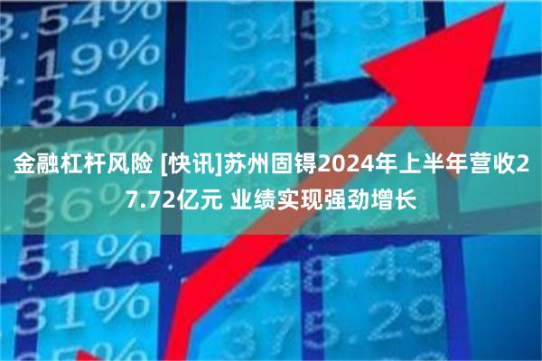 金融杠杆风险 [快讯]苏州固锝2024年上半年营收27.72亿元 业绩实现强劲增长