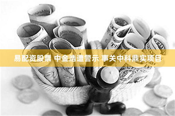易配资股票 中金浩遭警示 事关中科鼎实项目