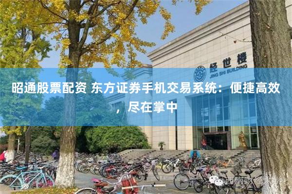 昭通股票配资 东方证券手机交易系统：便捷高效，尽在掌中