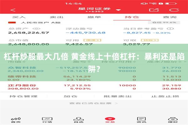 杠杆炒股最大几倍 黄金线上十倍杠杆：暴利还是陷阱？