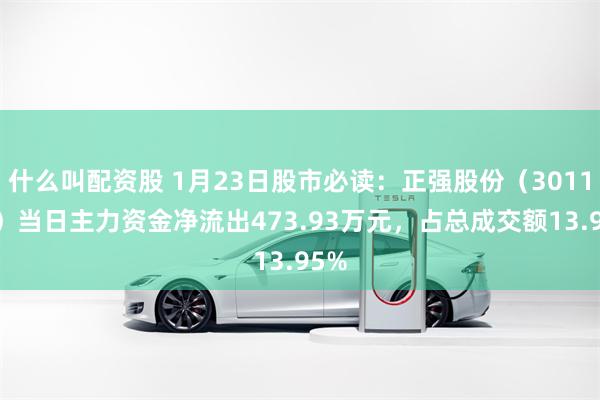 什么叫配资股 1月23日股市必读：正强股份（301119）当日主力资金净流出473.93万元，占总成交额13.95%