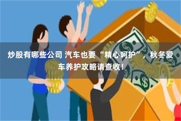 炒股有哪些公司 汽车也要 “精心呵护”，秋冬爱车养护攻略请查收！