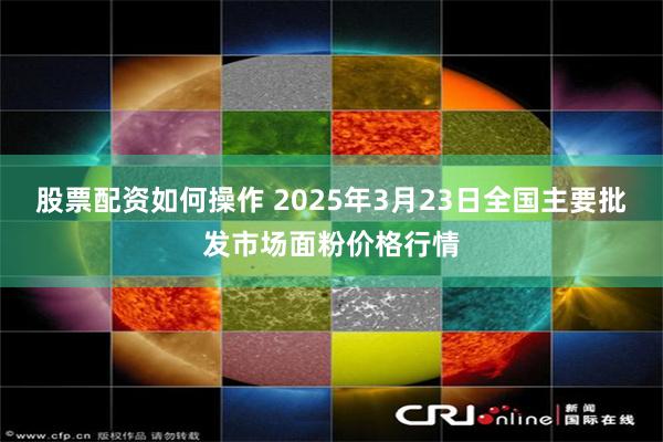 股票配资如何操作 2025年3月23日全国主要批发市场面粉价格行情