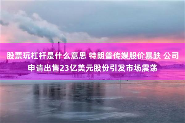 股票玩杠杆是什么意思 特朗普传媒股价暴跌 公司申请出售23亿美元股份引发市场震荡