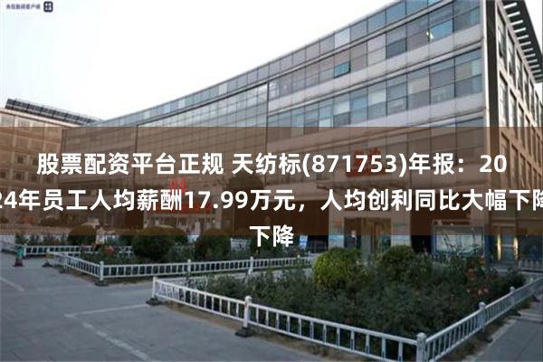股票配资平台正规 天纺标(871753)年报：2024年员工人均薪酬17.99万元，人均创利同比大幅下降