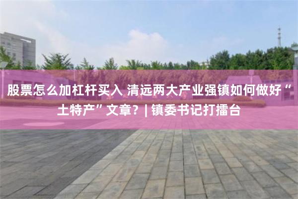 股票怎么加杠杆买入 清远两大产业强镇如何做好“土特产”文章？| 镇委书记打擂台