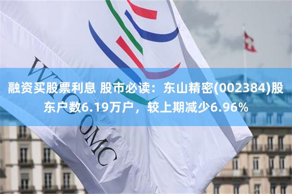 融资买股票利息 股市必读：东山精密(002384)股东户数6.19万户，较上期减少6.96%